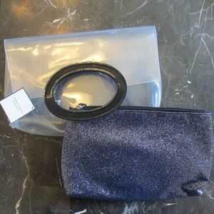 🛍New! Macy's 2-Piece Sparkle Travel Cosmetic Bags